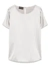 Emporio Armani Round Neck Silk Top With Short Sleeves