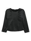Emporio Armani Silk Top In Black