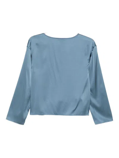 Emporio Armani Silk Top In Blue