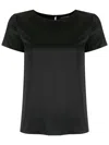 Emporio Armani Round-neck Cotton T-shirt In Black