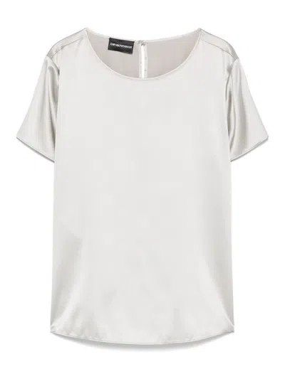 Emporio Armani Silk Top In Neutral