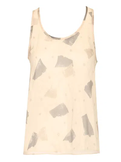 Emporio Armani Silk Top Tops Multicolor In Neutral