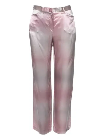 Pre-owned Emporio Armani Silk Trousers In Pink