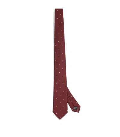 Emporio Armani Silk Woven Polka-dot Tie In Multi