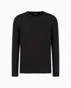Emporio Armani Silk/cotton Blend Jumper In Black
