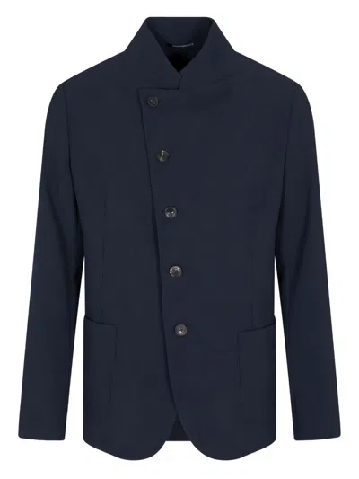 Emporio Armani Single-breasted Blazer In Blue