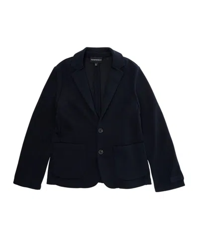 Emporio Armani Single-breasted Blazer In Blue