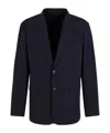 Emporio Armani Blazer Single-breasted Pintuck Detailing In Black