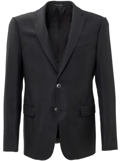 Emporio Armani Single-breasted Blazer In Black
