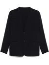 Emporio Armani Textured Finish Suit Jacket With Front Pockets In Blue