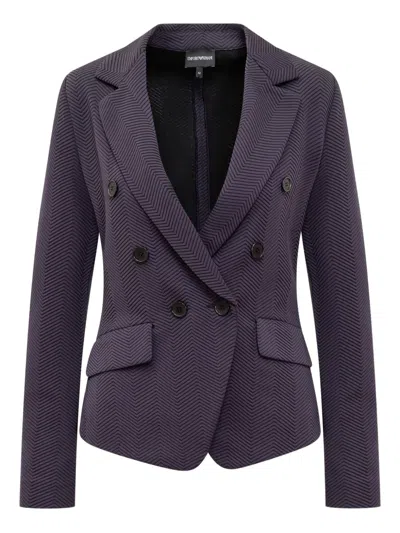 Emporio Armani Single-breasted Blazer In Blue