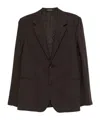 Emporio Armani Linen Single-breasted Jacket In Brown