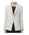 Emporio Armani Icon Chevron Acetate-blend Single-breasted Blazer In Grey