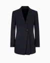 Emporio Armani Single-breasted Blazer In Envers Satin In Black