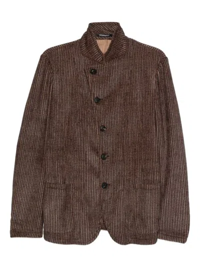 Emporio Armani Single-breasted Blazer Jacket In Brown