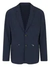 Emporio Armani Single-breasted Blazer Jacket In Blue