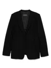 Emporio Armani Single-breasted Blazer Jacket Glitter Finish In Black