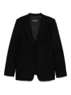 Emporio Armani Single-breasted Blazer Jacket Glitter Finish In Black