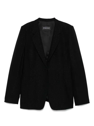 Emporio Armani Single-breasted Blazer Jacket In Black