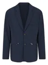 Emporio Armani Single-breasted Blazer Jacket In Blue