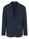 Emporio Armani Single-breasted Blazer Jacket In Blue