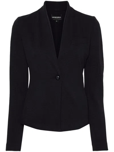 Emporio Armani Single-breasted Blazer Jacket In Black