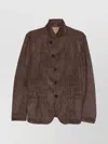 Emporio Armani Single-breasted Blazer Jacket Textured Finish In Brown