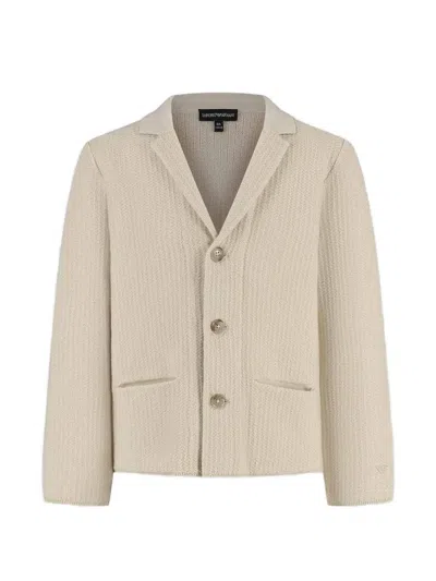 Emporio Armani Kids' Single-breasted Blazer In Neutral