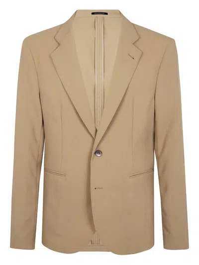 Emporio Armani Single-breasted Blazer In Grey