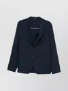 Emporio Armani Single Breasted Blazer Notched Lapels In Blue