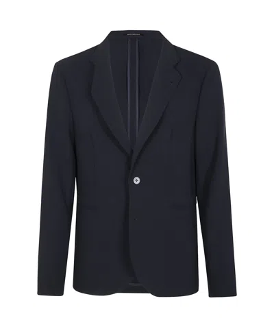 Emporio Armani Single Breasted Blazer In Vulcan