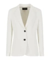 Emporio Armani Icon Single-breasted Blazer In Triacetate Fabric In White
