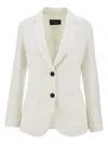 Emporio Armani Icon Single-breasted Blazer In Triacetate Fabric In White