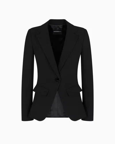 Emporio Armani Single-breasted Cady Crêpe Blazer