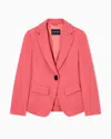 Emporio Armani Single-breasted Cady Crêpe Blazer In Red