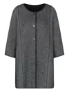 Emporio Armani Wool Midi Coat In Gray