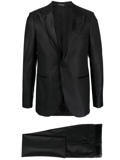 Emporio Armani Single-breasted Dinner Suit In Black