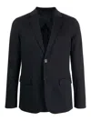 Emporio Armani Tailored Single-breasted Jacket Dart Detailing In Azul
