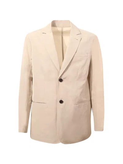 Emporio Armani Single-breasted Jacket In Silverlining