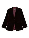 Emporio Armani Single-breasted Velvet Jacket Notch Lapels In Brown
