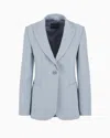 Emporio Armani Single-breasted Jacket In Technical Gabardine In Beige