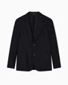 Emporio Armani Single-breasted Jacket In Technical Jersey With A 3d Micro-textured Effect In Black