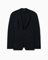 Emporio Armani Single-breasted Jacket In Technical Seersucker Fabric In Black
