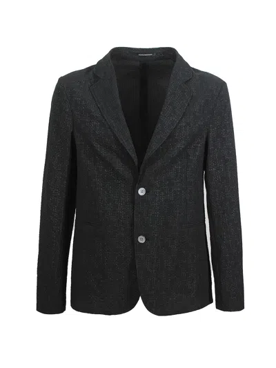 Emporio Armani Single-breasted Blazer Jacket In Black