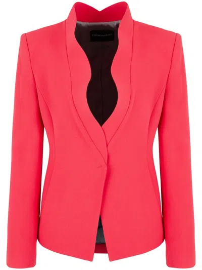 Emporio Armani Single-breasted Jacket In Red