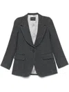 Emporio Armani Single-breasted Knitted Blazer In Grey