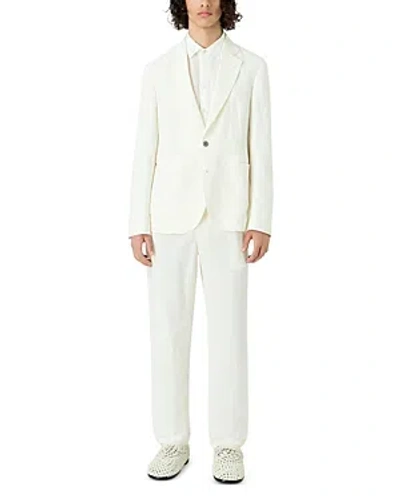 Emporio Armani Single Breasted Notch Lapel Classic Fit Suit In Solid White