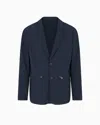 Emporio Armani Single-breasted Blazer Jacket In Blue