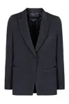 Emporio Armani Single-breasted One Button Jacket In Blue