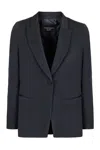 Emporio Armani Single-breasted One Button Jacket In Blue